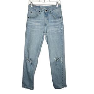 WRANGLER / premium five pocket light wash relaxed distressed jeans / 29x30